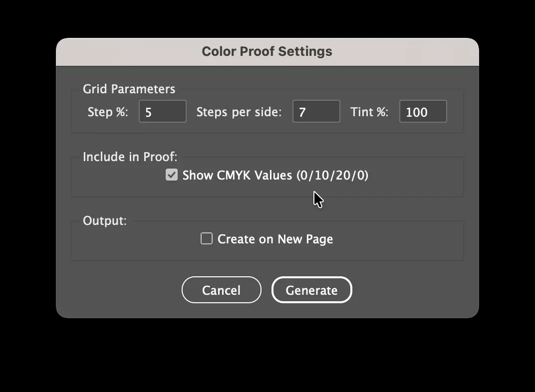 Окно настроек ColorProofer