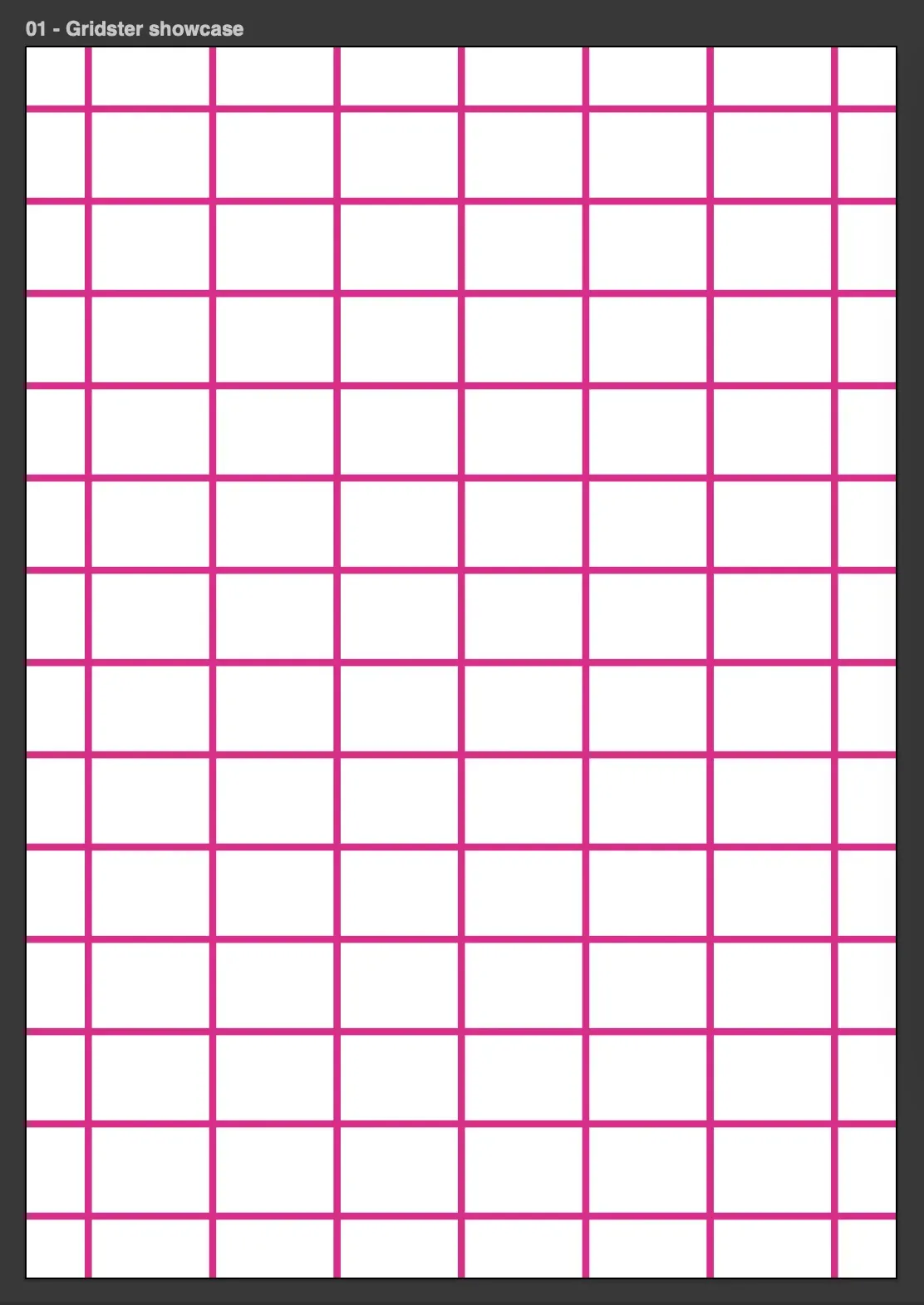 Модульная сетка, созданная Gridster